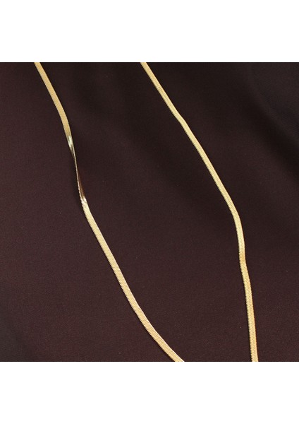 Çelik Altın Renk 60 cm Italyan Zincir Kolye