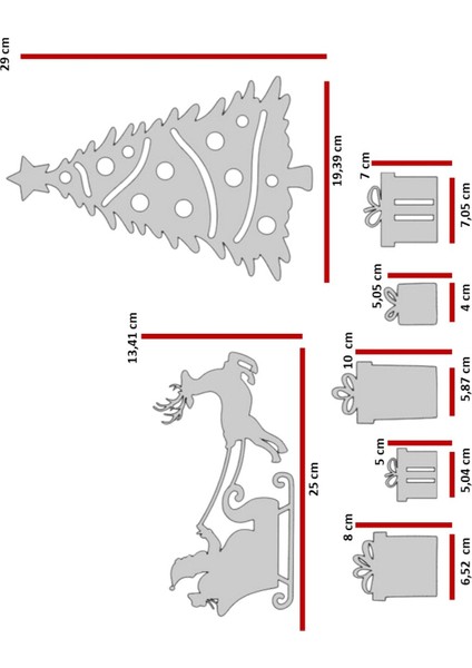 Yılbaşı Temalı Cam Sticker Seti, Hediye Paketleri ve Noel Baba Detayları modelleri