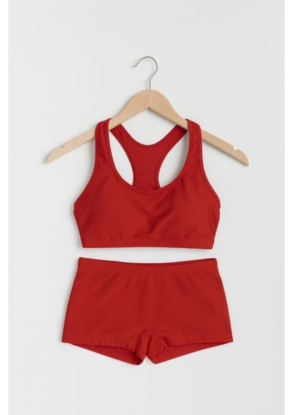 Kadın Dikişsiz Sporcu Büstiyer Şortlu Takım – Kırmızı 7233 fırsatları