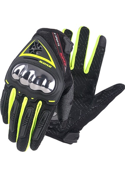 MC44 Korumalı Motosiklet Eldiveni Yeşil-Siyah