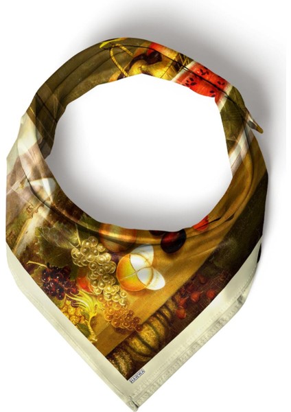 Meyve ve Kuş Desenli Bandana Fular fırsatları