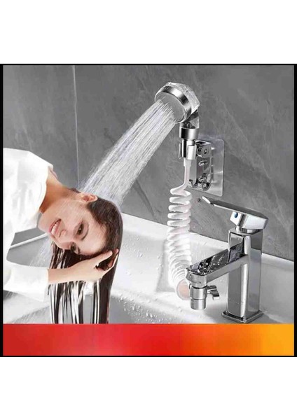 Spiral Hortumlu Ayarlanabilir Hareketli Banyo Mutfak Lavabo Musluk Başlığı Seti fiyatları