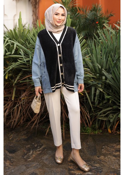 Siyah Kot Garnili Yumoş Angora Hırka fiyatları