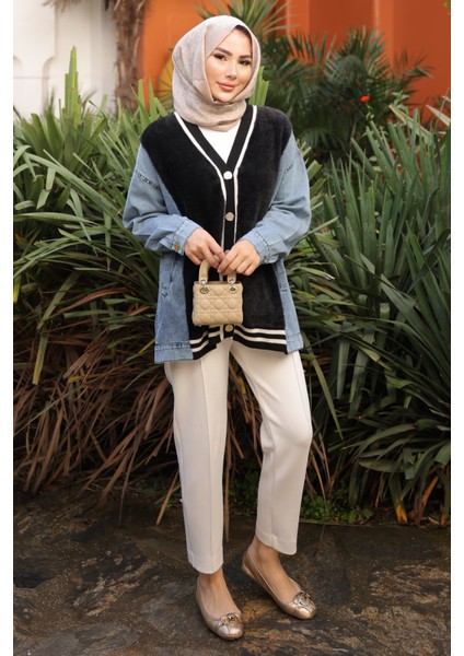 Siyah Kot Garnili Yumoş Angora Hırka fırsatları