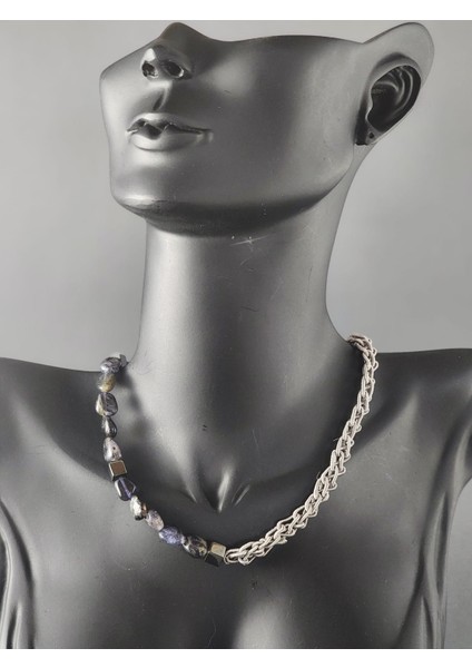 Iyolit - Hematit Taşlı Kolye modelleri