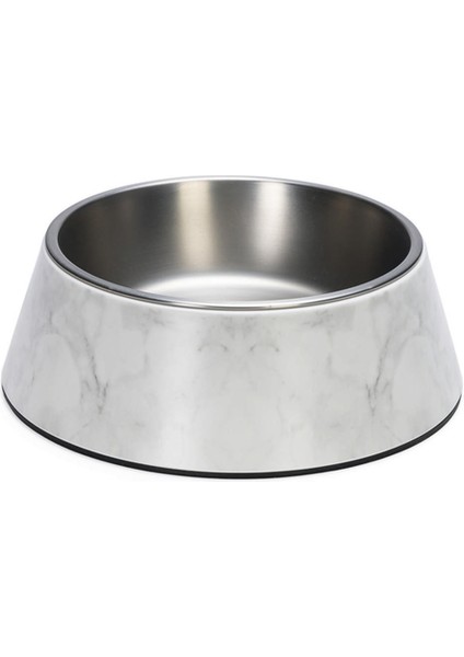 Sptrns Beeztees Dbl Köpek Mama Su Kabı, Mat Paslanmaz Çelik, Beyaz Mermer Görünümlü, 22CM, 700ML