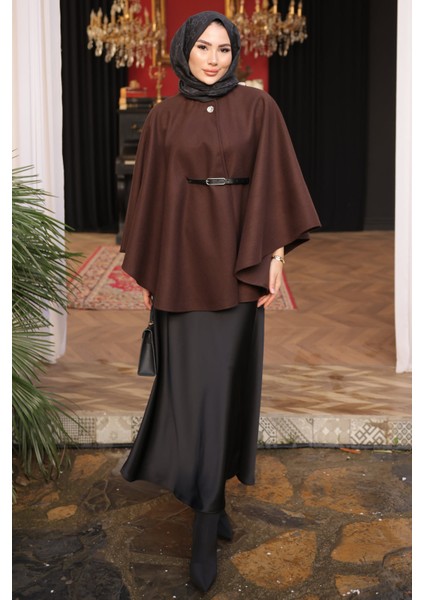 Kahverengi Kemerli Kaşe Panço