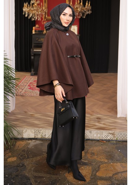 Kahverengi Kemerli Kaşe Panço fiyatları