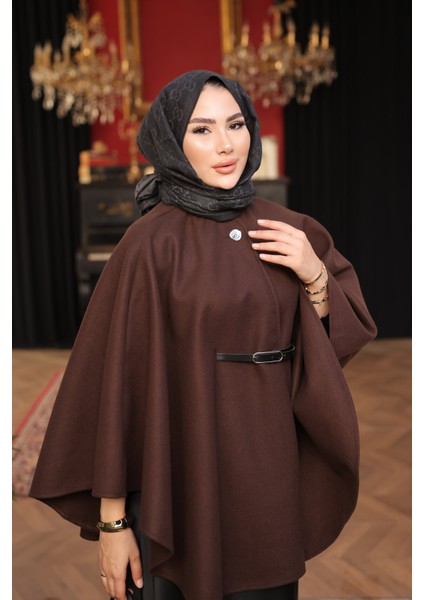 Kahverengi Kemerli Kaşe Panço fırsatları