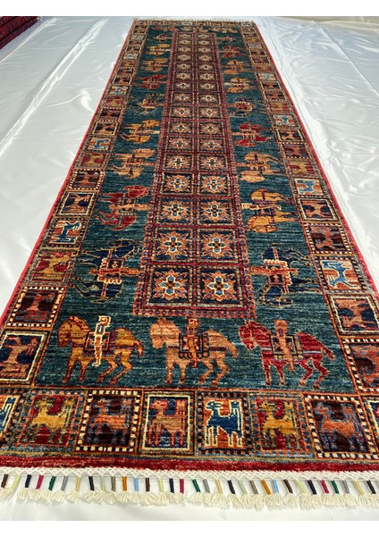 El Dokuma Afgan Halı Pazırık Desen Yolluk