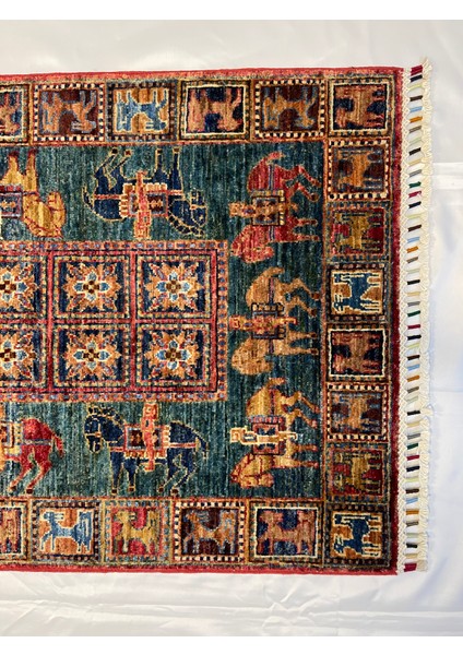 El Dokuma Afgan Halı Pazırık Desen Yolluk