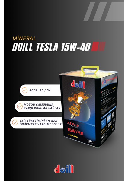 Tesla 15W-40 Apı Sl/cf Acea A3/b4 16 Litre Motor Yağı (Üretim Yılı: 2025) modelleri