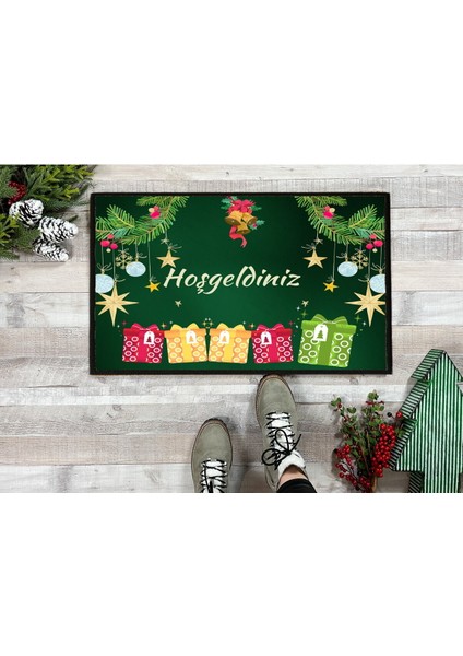 Renkli Noel Hoşgeldiniz Kapı Önü Paspası 60X40 Cm, Şık ve Kullanışlı Tasarım fiyatları