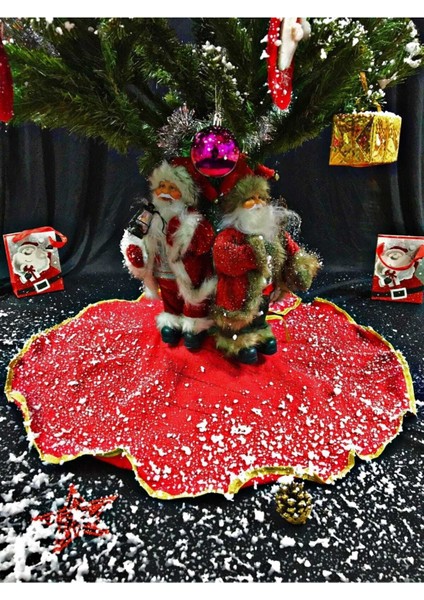 Kırmızı 90X90 Ağaç Altı Örtüsü, Yılbaşı Dekorasyonu Için Şık ve Renkli Seçenek fırsatları