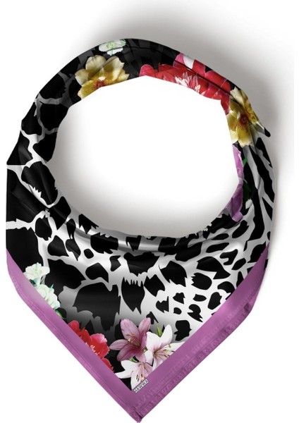Zebra & Çiçek Desenli Bandana Fular fırsatları