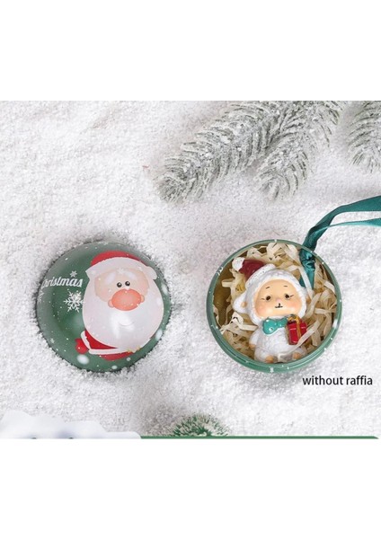 Yeşil Yılbaşı Metal Çam Ağacı Süsü Topu Sürpriz Hediye Kutusu Noel Baba Desenli indirimleri