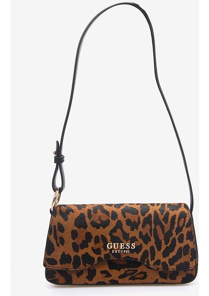 Domitilla Siyah-Kahve-Leopar Kadın Omuz Çantası HWLO7529780