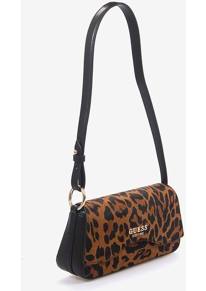 Domitilla Siyah-Kahve-Leopar Kadın Omuz Çantası HWLO7529780 fiyatları