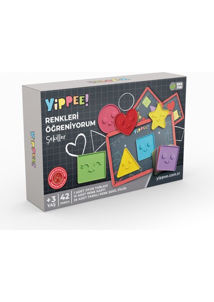 Renkleri Öğreniyorum - Şekiller Serisi | Renk Eşleştirmeli Eğitici Oyun Seti (42 Parça)