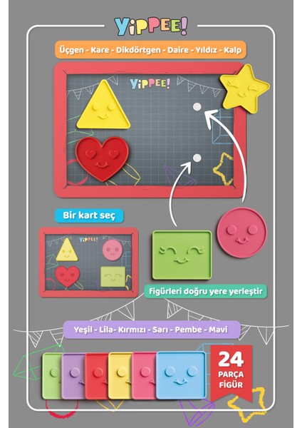 Renkleri Öğreniyorum - Şekiller Serisi | Renk Eşleştirmeli Eğitici Oyun Seti (42 Parça) fırsatları