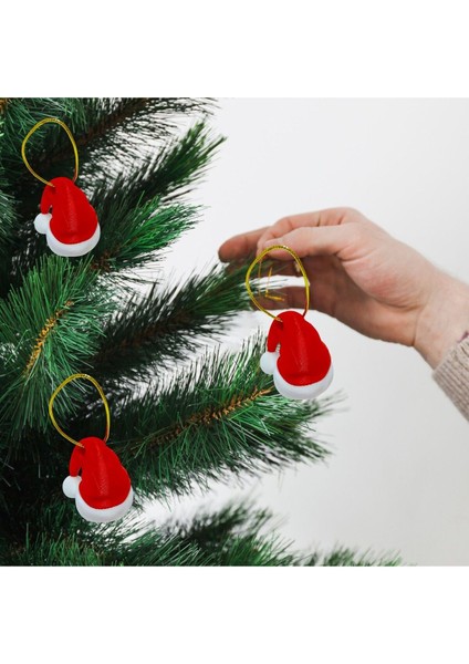 Renkli Noel Şapkası ve Çam Ağacı Süsü Seti, 3'lü, Eğlenceli ve Şık Dekorasyon