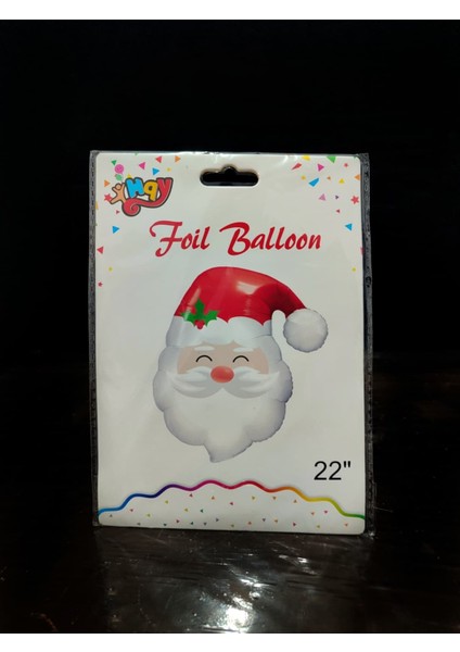 Parlak Noel Baba Balon 55 Cm, Yılbaşı Partisi Dekoru, Helyum Uyumlu modelleri