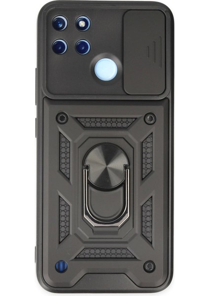MYT09 Realme C25Y Kılıf Pars Lens Yüzüklü Silikon - Siyah