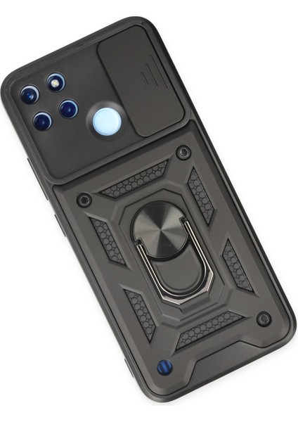 MYT09 Realme C25Y Kılıf Pars Lens Yüzüklü Silikon - Siyah modelleri