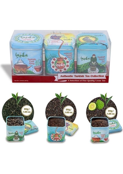 Authentic Turkish Tea Collection- Earl Grey, Siyah ve Yeşil Çay Premium Koleksiyonu, El Yapımı fiyatları
