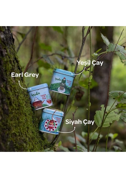 Authentic Turkish Tea Collection- Earl Grey, Siyah ve Yeşil Çay Premium Koleksiyonu, El Yapımı modelleri