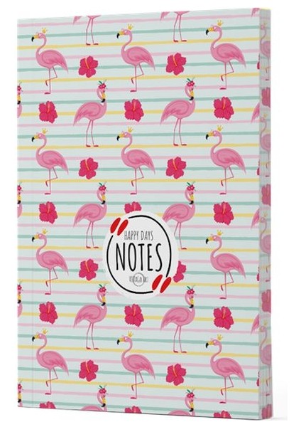 Flamingo 2 - Yan Boyamalı Çizgili Defter