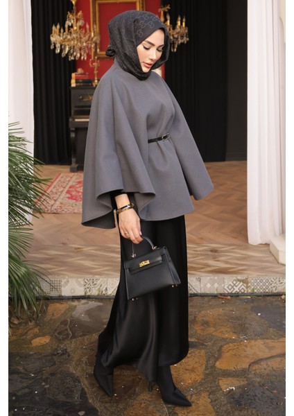 Füme Kemerli Kaşe Panço modelleri