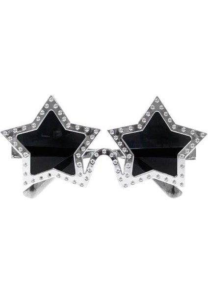 Parti Gözlük Yıldız Görünümlü Gümüş Siyah Cam