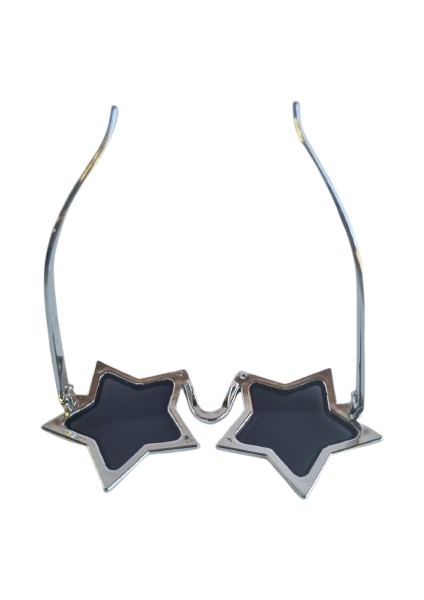 Parti Gözlük Yıldız Görünümlü Gümüş Siyah Cam fırsatları