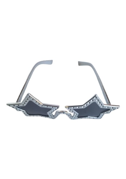 Parti Gözlük Yıldız Görünümlü Gümüş Siyah Cam indirimleri