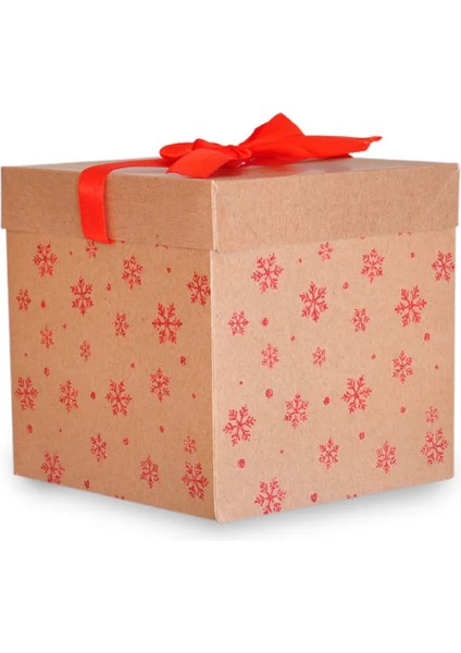 Yılbaşı Hediye Kutusu, Noel Kutusu, Yeniyıl Kutusu, Kahverengi Hediye Paketi