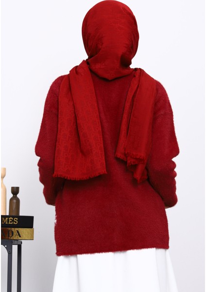 Bordo V Yaka Angora Yumoş Hırka modelleri