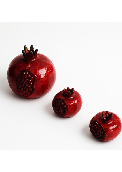 Kırmızı El Yapımı Nar Biblo 3 Lü modelleri