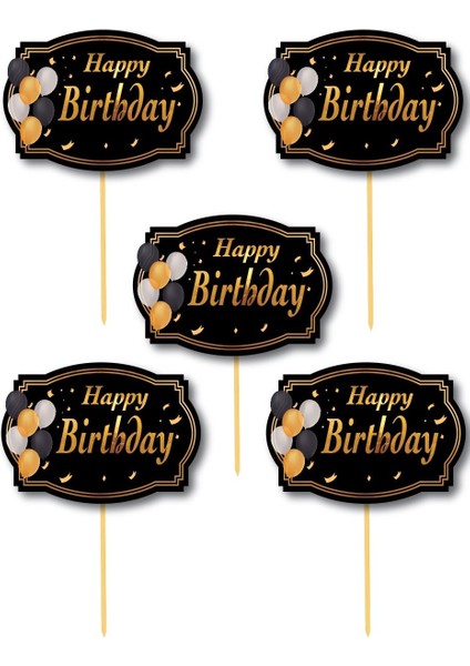 Konuşma Balonu 5li Happy Birthday Siyah Temalı Bal modelleri