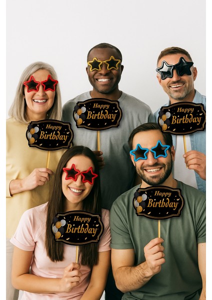 Konuşma Balonu 5li Happy Birthday Siyah Temalı Bal fırsatları