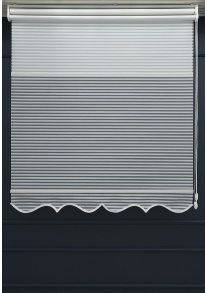 Çift Mekanizmalı Jaluzi Görünümlü Tül+Stor Güneşlik Perde – Çiftli Sistem - 2 Perde Tek Ürün! modelleri