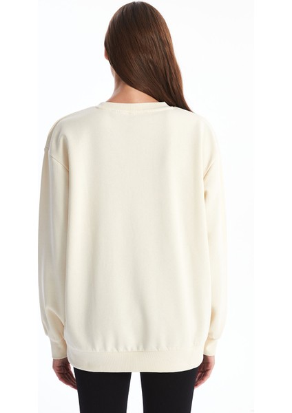 Yeni Sezon Bisiklet Yaka Mickey Mouse Baskılı Oversize Kadın Kalın Sweatshirt indirimleri