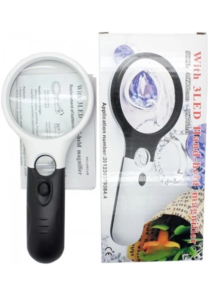 3 LED Işıklı 3X75 mm 45X22 mm El Büyüteç fiyatları