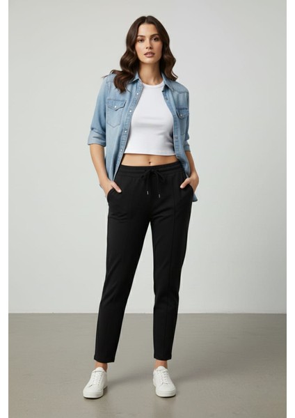 Kadın Jogger Çimalı Beli Lastikli Modal Kumaş Pantalon