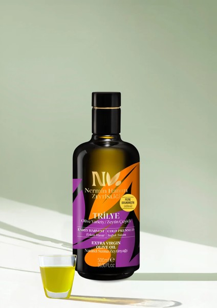 Trilye-Filtresiz Erken Hasat Soğuk Sıkım Zeytinyağı R. (500ML)