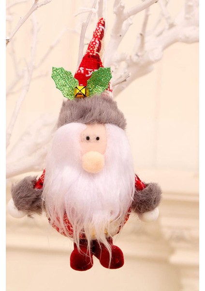 Kırmızı Yılbaşı Çam Ağacı Süsü Noel Baba Figür 17 cm Dekorasyon