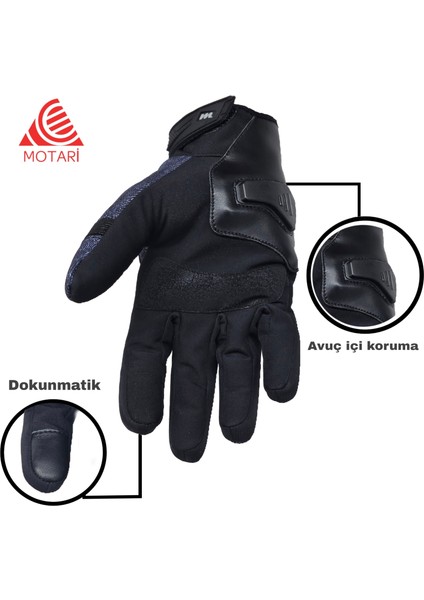 Softshell Suya Dayanıklı Yumruk ve Avuç Içi Korumalı Denim Kışlık Motosiklet Eldiveni, Rüzgar Geçirmez modelleri