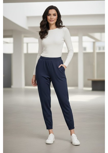 Kadın Jogger Çimalı Beli Lastikli Modal Kumaş Pantalon