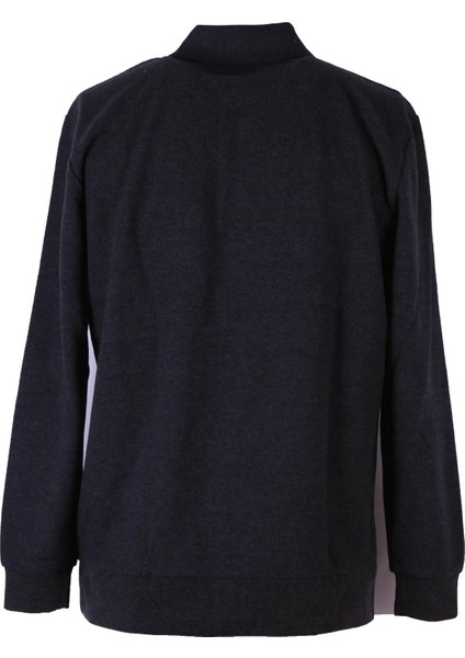 Polo Yaka Selanik Antrasit Erkek Sweatshirt 5052 modelleri