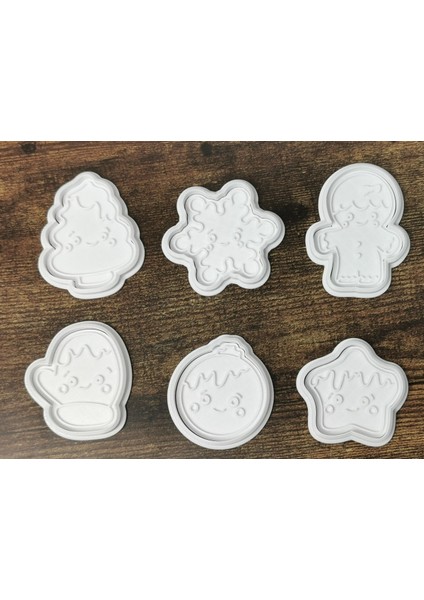 Yüz Ifadeli Noel Kurabiye Kalıbı ve Damga Seti, Eğlenceli ve Sevimli Tatlılar